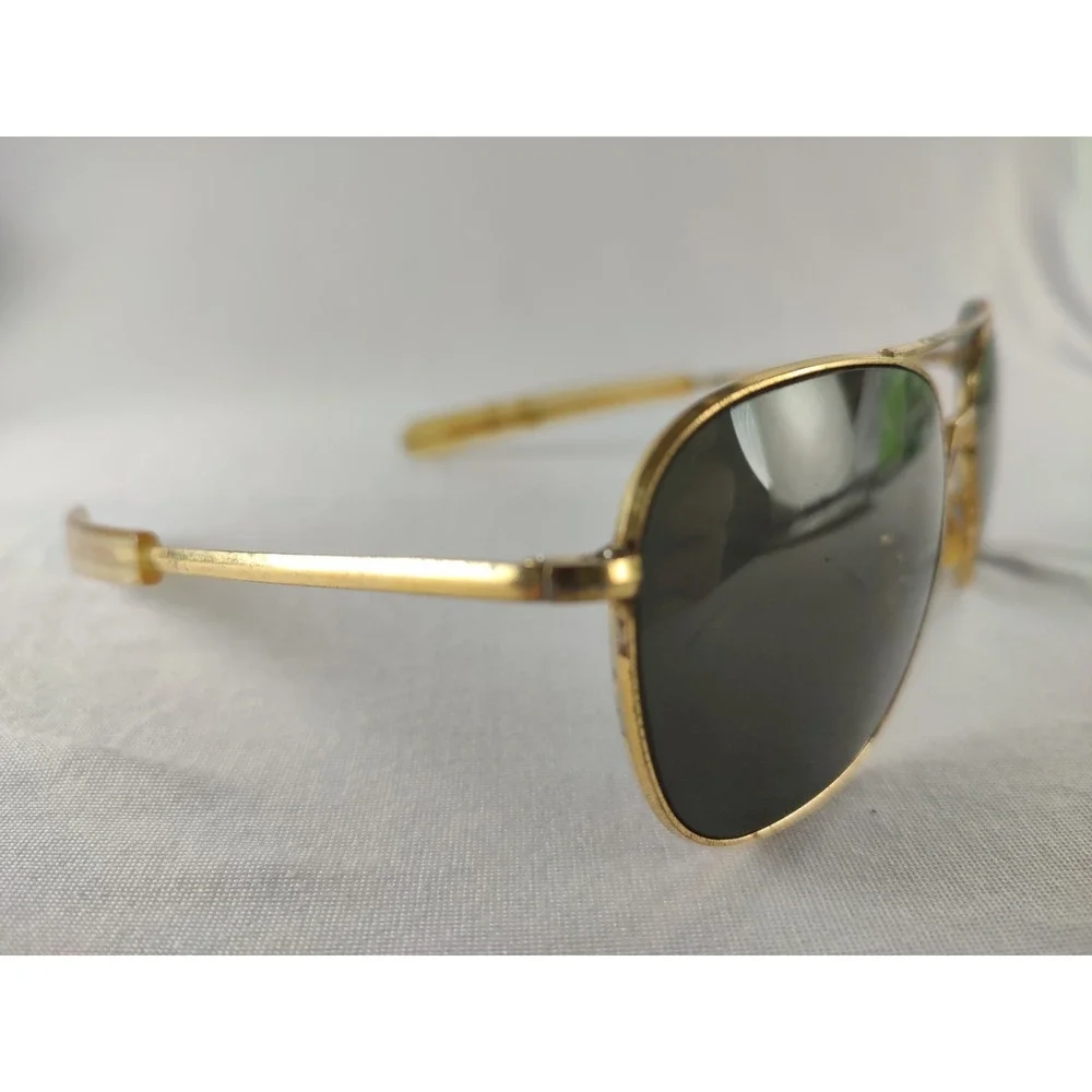 Vintage Randolph Engineering USA HGU-4/P Aviator Sunglasses Gold 52mm 5 1/2